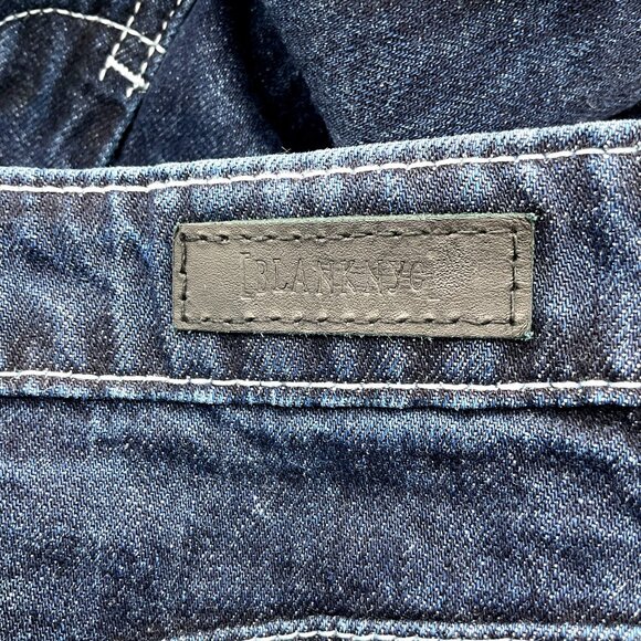 BLANKNYC Dark Wash Contrast Stitch Denim Maxi Skirt With Front Slit Size 28 - Picture 8 of 8